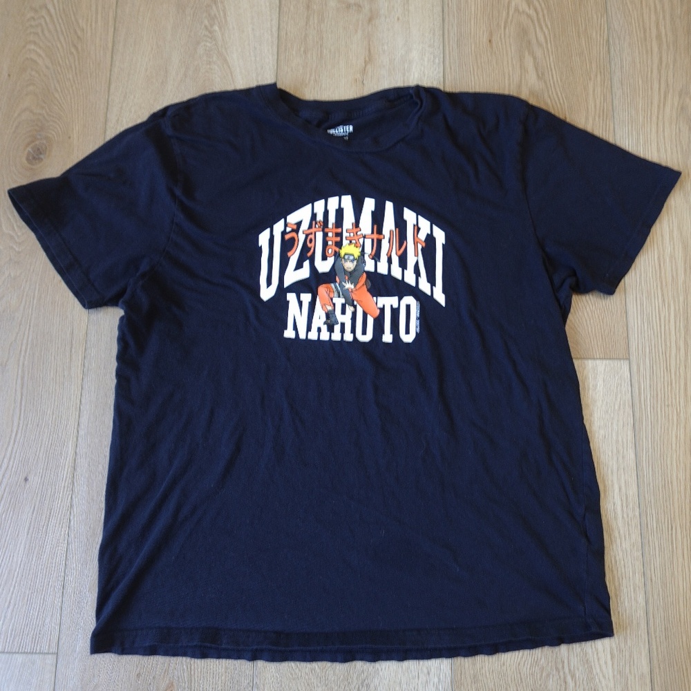 Hollister x Naruto Graphic Tee • Uzumaki Naruto Anime Shirt • XL Black